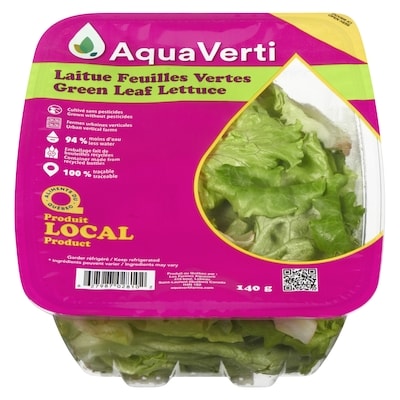 null AquaVerti laitue feuilles vertes 0.14 kg, 3,93 $/100g