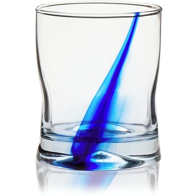 Verres Impressions, bleu strié et transparent, ensemble de 4