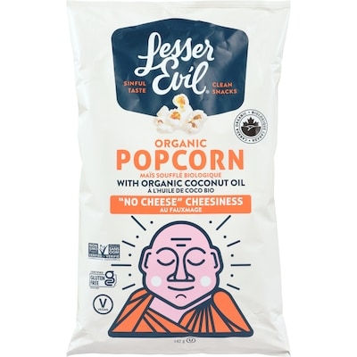 Lesser Evil Organic Popcorn No Cheese Cheesiness 142 g, $4.22/100g