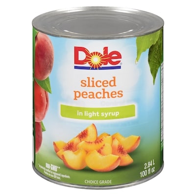 Dole Sliced Peaches In Light Syrup 2.84 l, $0.55/100ml