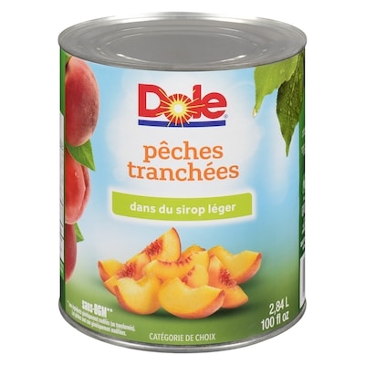 Dole Pêches tranchées dans du sirop léger 2.84 l, 0,55 $/100ml