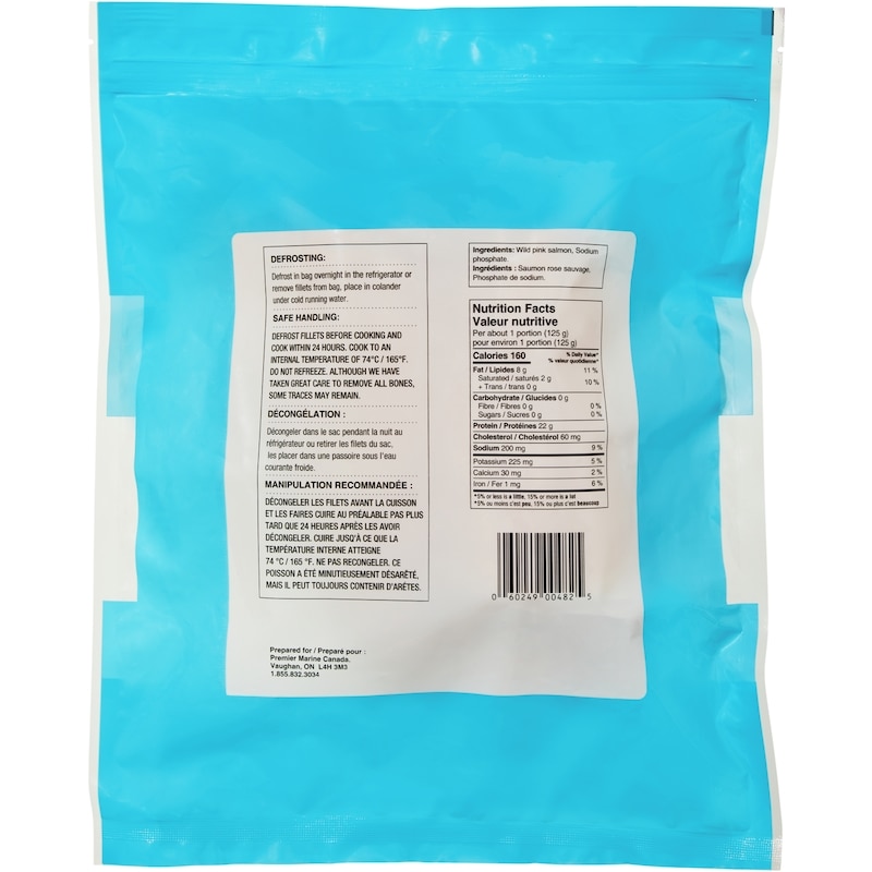 Skin-On Boneless Wild Pink Salmon Portions
