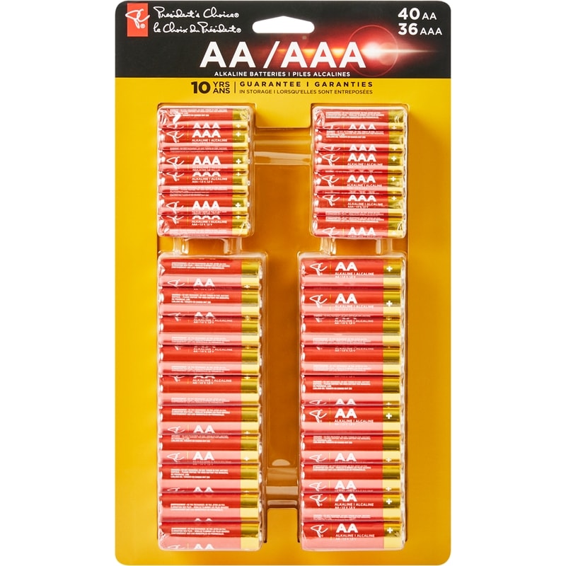 AA and AAA Alkaline Batteries, 76 batteries