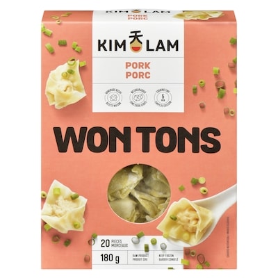 Kim Lam Wontons de porc, sans agent de conservation, 20 morceaux 180 g, 5,56 $/100g