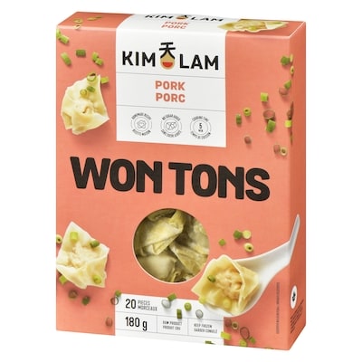 Wontons de porc, sans agent de conservation, 20 morceaux