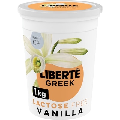 Liberte Greek 0% Lactose Free Yogurt, Vanilla, High Protein 1000 g, $0.95/100g