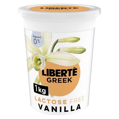 Liberte Greek 0% Lactose Free Yogurt, Vanilla, High Protein 1000 g, $1.05/100g