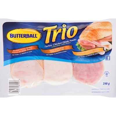 Butterball Trio sous-marin dinde poulet 250 g, 3,20 $/100g