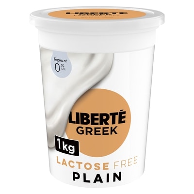 Liberte Greek 0% Lactose Free Yogurt, Plain, High Protein 1000 g, $1.00/100g