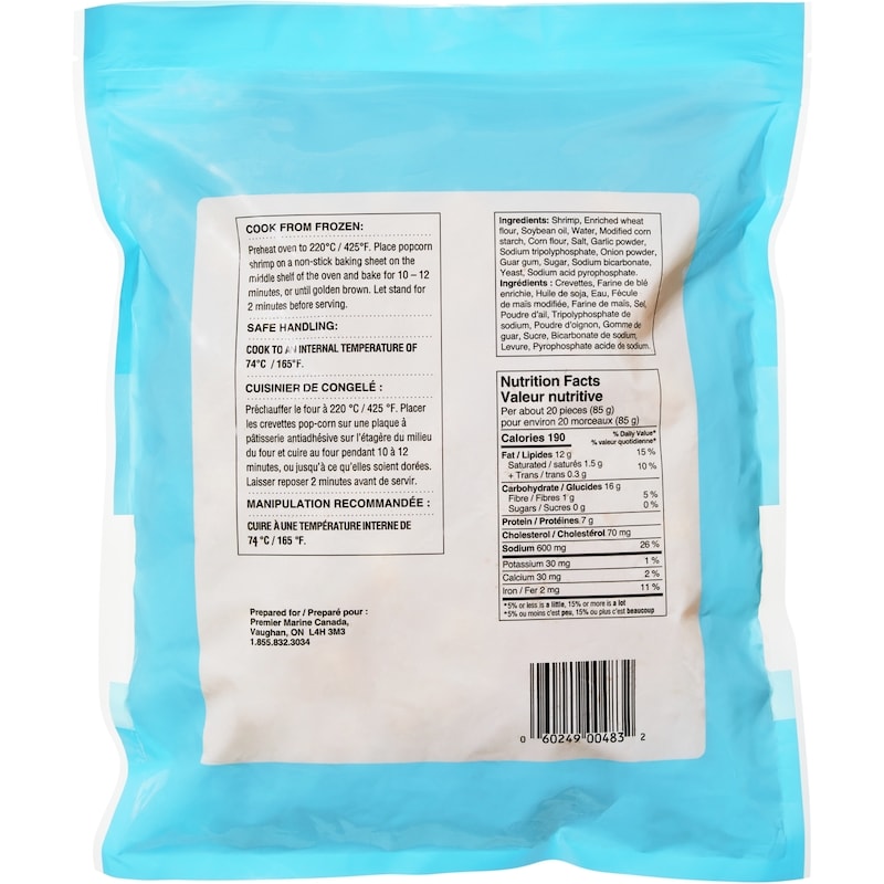 Whole Breaded Popcorn Shrimp 