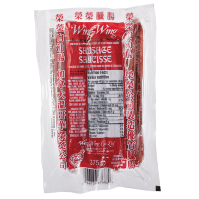 Wing Wing Chinese Pork Sausage 375 g, $2.00/100g