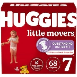 Huggies Little Movers Baby Diapers, Size 7 (41+ lbs), 68 Ct 68 ea, $0.62/1ea