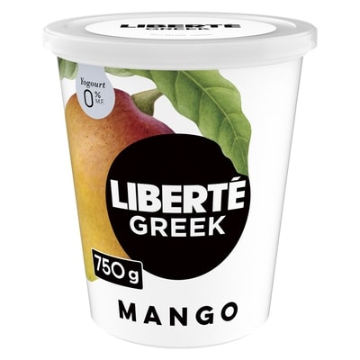 Liberte Greek 0% Yogurt, Mango, High Protein 750 g, $0.87/100g