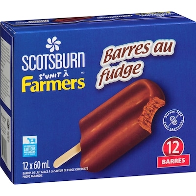Scotsburn barres de lait glacé à la saveur de fudge chocolaté