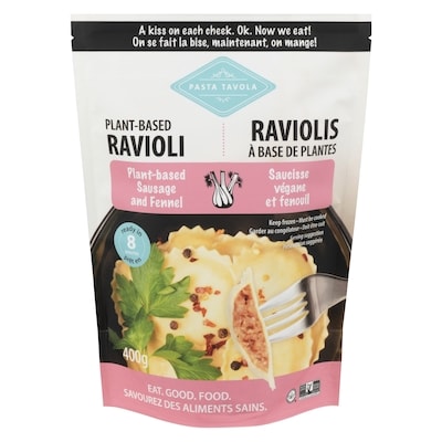 Pasta Tavola Raviolis à base de plantes saucisse végane et fenouil 400 g, 3,25 $/100g