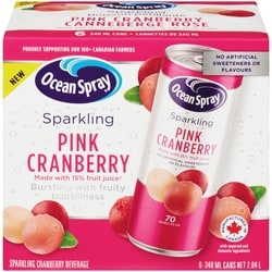 Ocean Spray Sparkling Cranberry Beverage Pink Cranberry 6x340.0 ml, $0.39/100ml