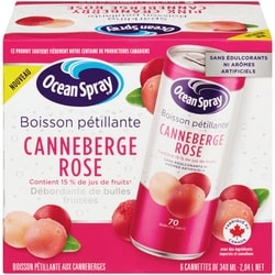 Ocean Spray Boisson pétillante aux canneberges canneberge rose 6x340.0 ml, 0,32 $/100ml