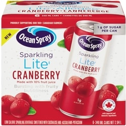Ocean Spray Sparkling Lite Cranberry 6x340.0 ml, $0.38/100ml