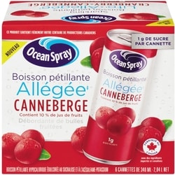 Ocean Spray Boisson pétillante allégée canneberge 6x340.0 ml, 0,34 $/100ml