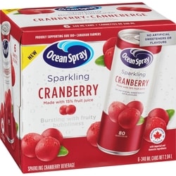 cranberryページ Ocean Spray Sparkling Cranberry Beverage - 6x340.0 ml | Real