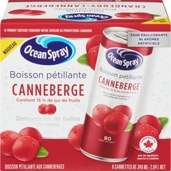 Ocean Spray Boisson pétillante aux canneberges 6x340.0 ml, 0,39 $/100ml