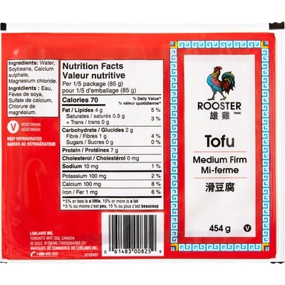 Rooster Medium Firm Tofu 454 g, $0.44/100g