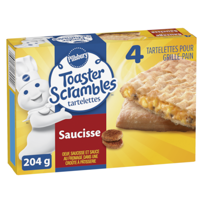 Pillsbury Toaster Scrambles Pâtisseries, Oeuf, Saucisse et Sauce au Fromage 204 g, 2,45 $/100g