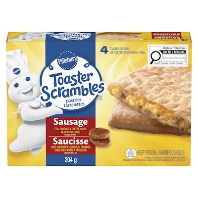 Toaster Scrambles Pâtisseries, Oeuf, Saucisse et Sauce au Fromage