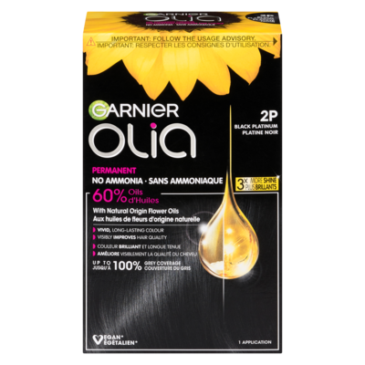 Garnier Olia Permanent Hair Dye No Ammonia and Oil Powered, 1 pack Black Platinum 1 ea, $17.49/1ea
