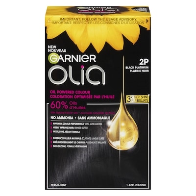 Garnier Olia Permanent Hair Dye No Ammonia and Oil Powered, 1 pack Black Platinum 1 ea, $15.99/1ea