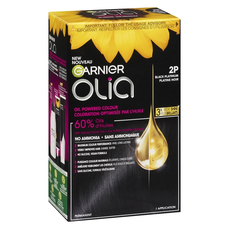 Olia Permanent Hair Dye No Ammonia and Oil Powered, 1 pack Black Platinum