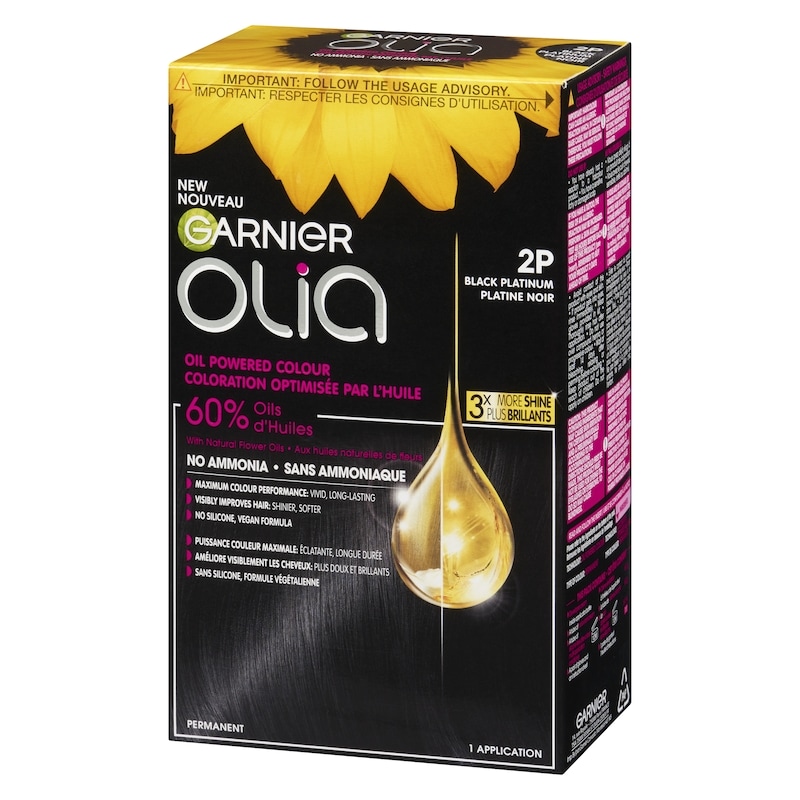 Olia Permanent Hair Dye No Ammonia and Oil Powered, 1 pack Black Platinum