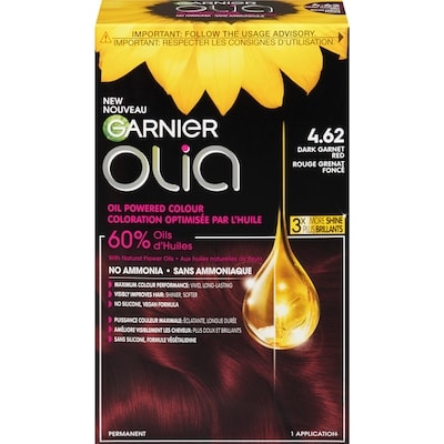 Garnier Olia Permanent Hair Dye No Ammonia and Oil Powered, 1 pack Dark Garnet Red 1 ea, $15.99/1ea