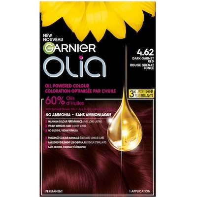 Garnier Olia Coloration Permanente Sans Ammoniaque Optimisée par l'Huile, 1 unité Rouge Grenat Foncé 1 ea, 13,11 $/1ch