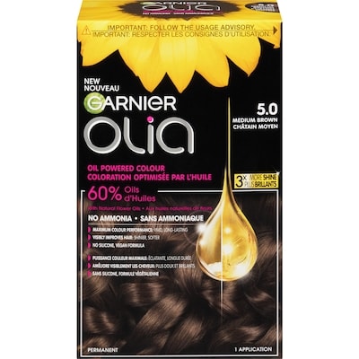Garnier Olia coloration optimisée par l'huile 5.0 châtain moyen 1 ea, 17,49 $/1ch