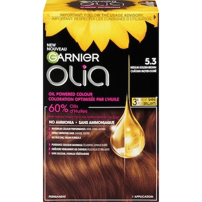 Garnier Olia Permanent Hair Dye No Ammonia and Oil Powered, 1 pack Medium Golden Brown 1 ea, $15.99/1ea