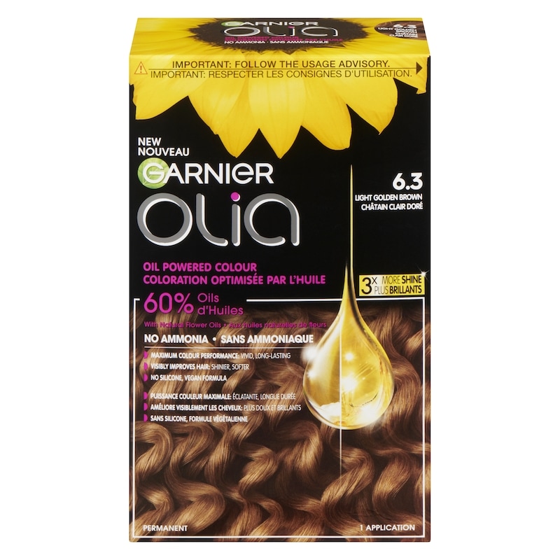 Olia Permanent Hair Dye No Ammonia and Oil Powered, 1 pack Light Golden Blonde