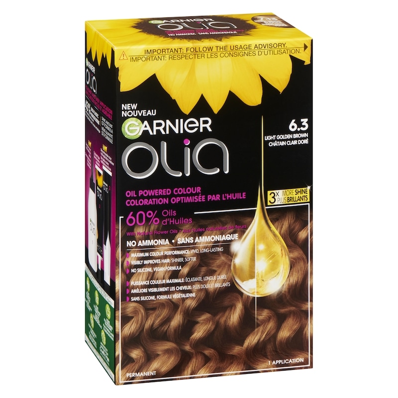 Olia Permanent Hair Dye No Ammonia and Oil Powered, 1 pack Light Golden Blonde