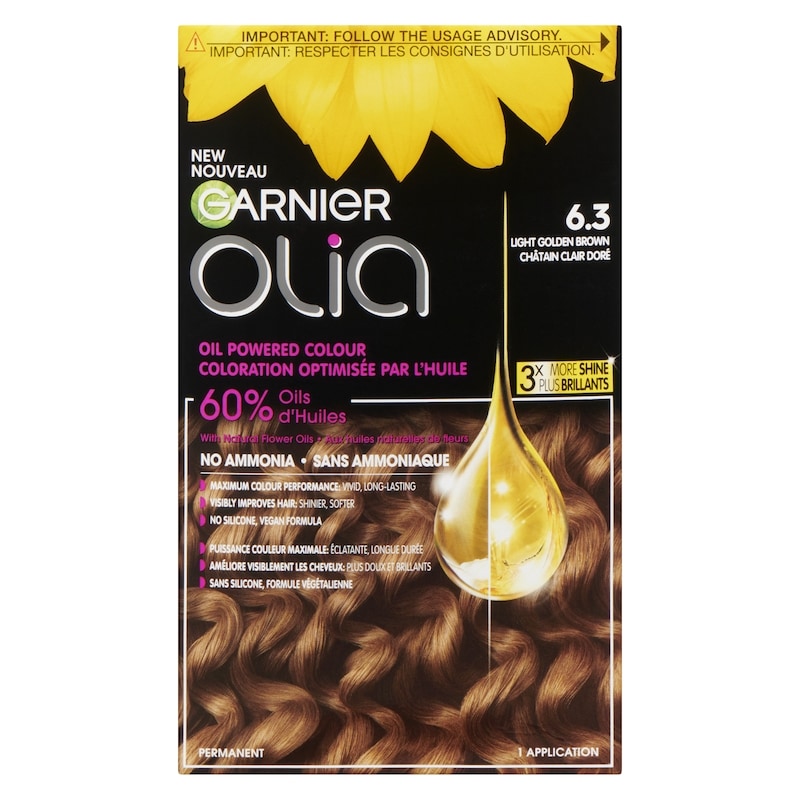 Olia Permanent Hair Dye No Ammonia and Oil Powered, 1 pack Light Golden Blonde