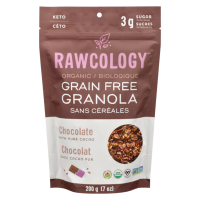 Rawcology Organic Raw Crunch Granola Chocolate With Raw Cacao 200 g, $5.50/100g
