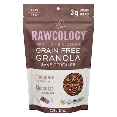 Rawcology Organic Raw Crunch Granola Chocolate With Raw Cacao 200 g, $5.50/100g