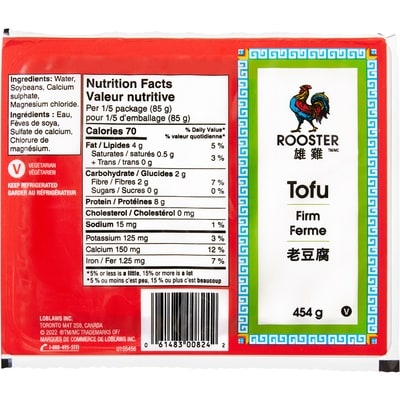 Rooster Tofu ferme 454 g, 0,55 $/100g