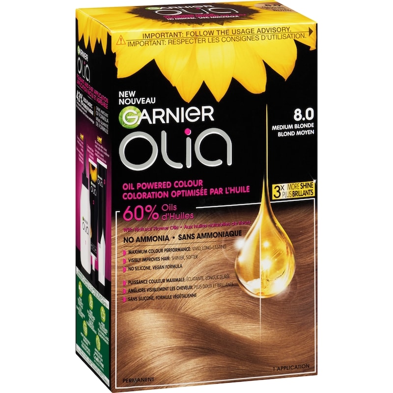 Olia Permanent Hair Dye No Ammonia and Oil Powered, 1 pack Medium Blonde