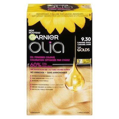Garnier Olia Permanent Hair Dye No Ammonia and Oil Powered, 1 pack Caramel Gold 1 ea, $15.99/1ea
