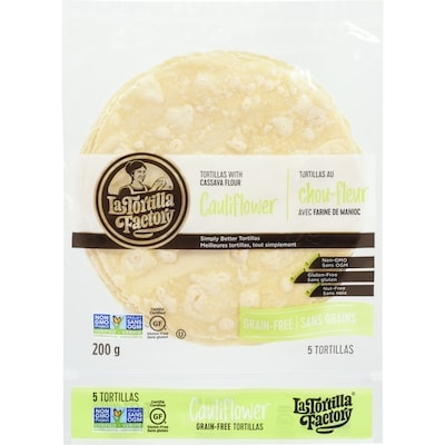 La Tortilla Factory Tortillas With Cassava Flour Cauliflower 200 g, $5.50/100g