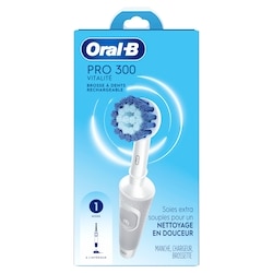Oral B Pro 300 Sensitive Clean Vitality Electric Toothbrush with (1) Sensitive Clean Brush Head, Rechargeable, White 1 ea, $39.99/1ea