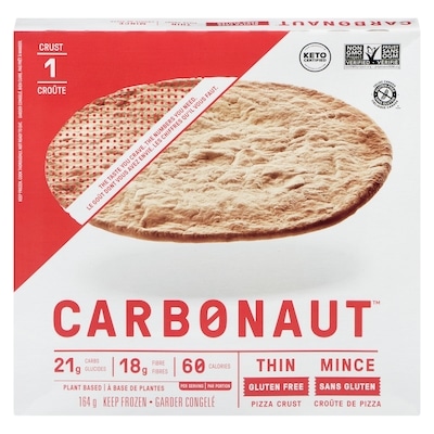 Carbonaut Croûte de pizza mince 164 g, 5,70 $/100g