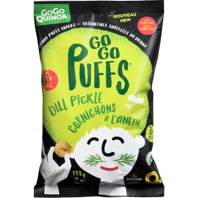 GoGo Quinoa Gogo Puffs Quinoa Puffs Snacks Dill Pickle 113 g, $3.54/100g