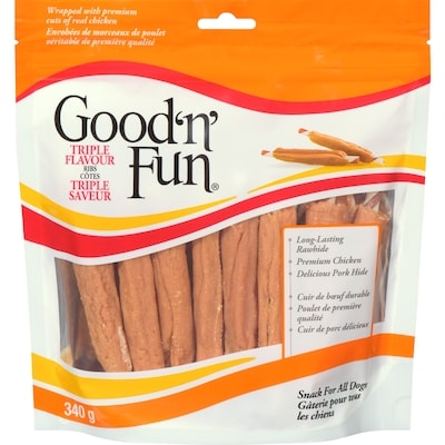 Good N Fun Côtes triple saveur pour chiens 340 g, 4,41 $/100g