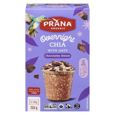 Prana Oat & Chia Mix Overnight Chia Chocolatey Dream 250 g, $3.20/100g